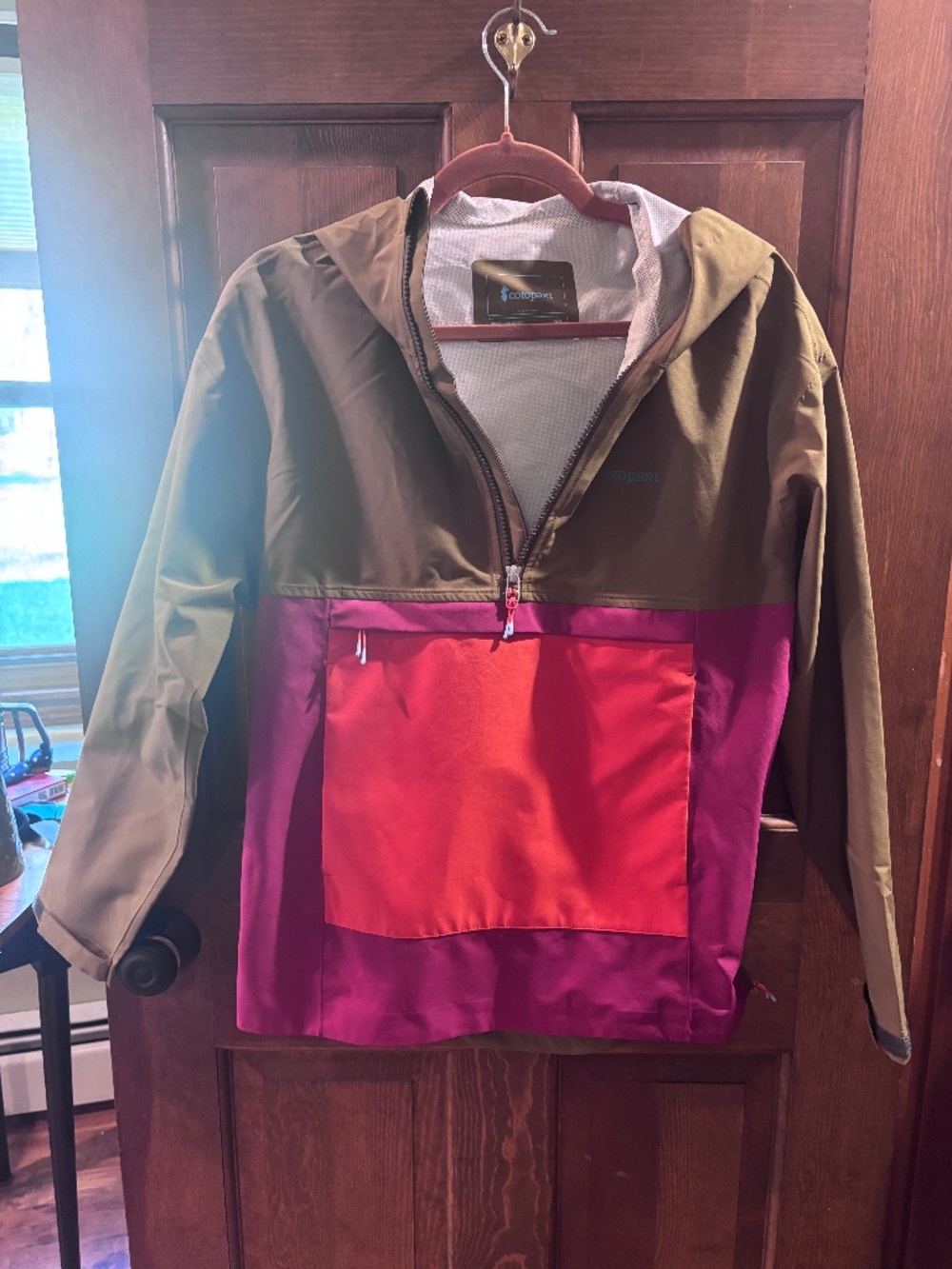Cotopaxi Cielo Rain Anorak BNWOT Green Raspberry Orange
